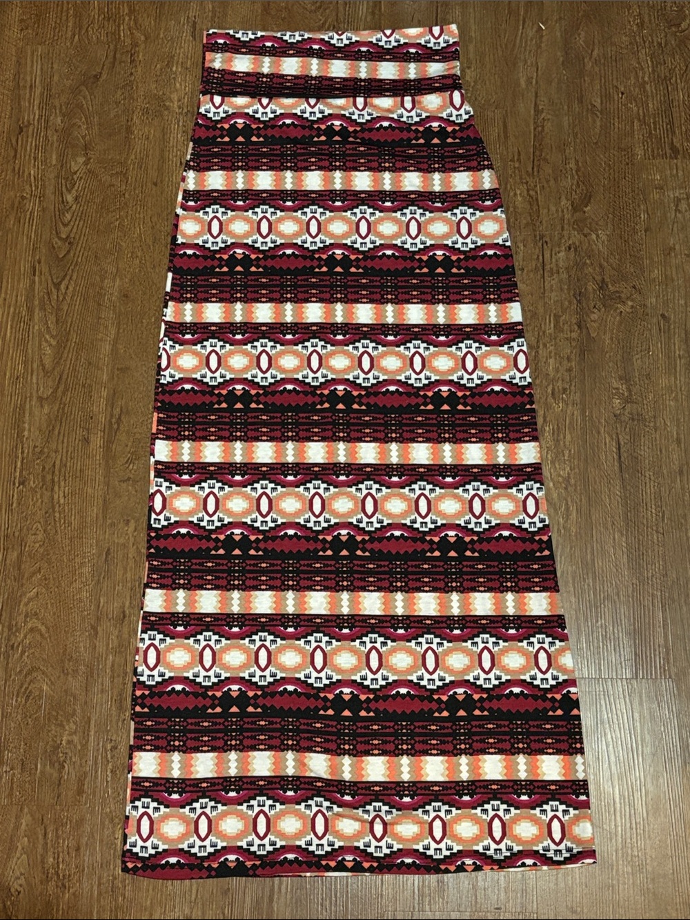 Rue21 Geometric Stripe Maxi Skirt in Red, Cream and Black